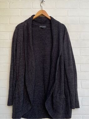 Barefoot Dreams Charcoal Ribbed Cozy Cardigan